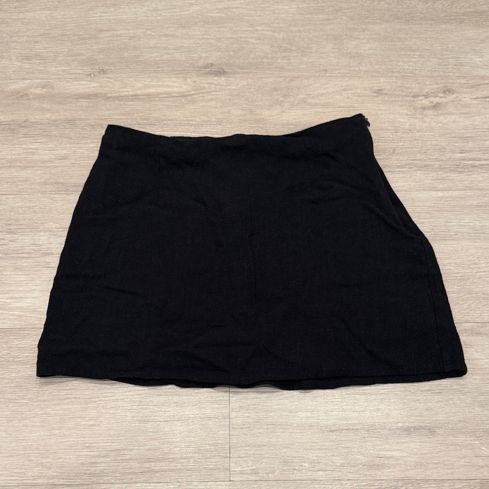 Princess Polly Black Linen Skirt